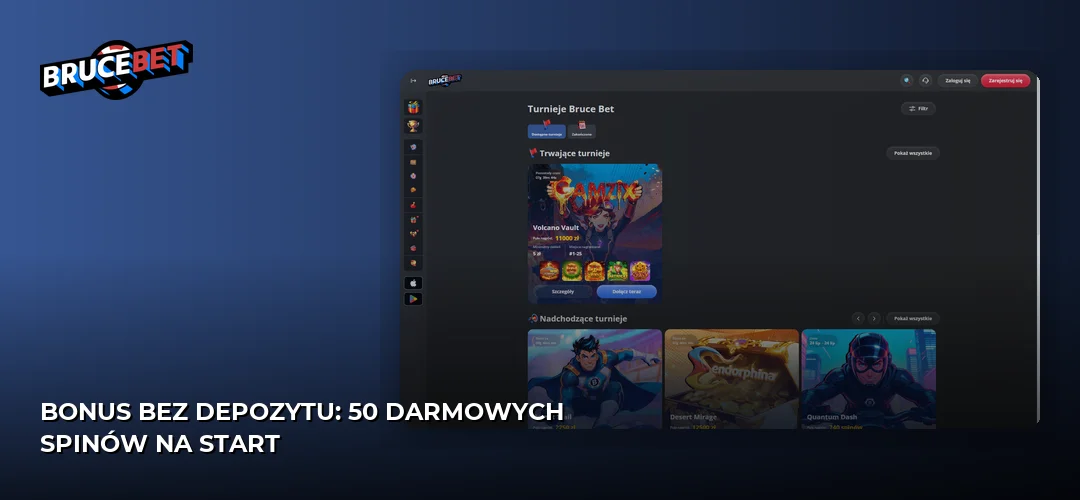 Bonus bez depozytu: 50 darmowych spinów na start