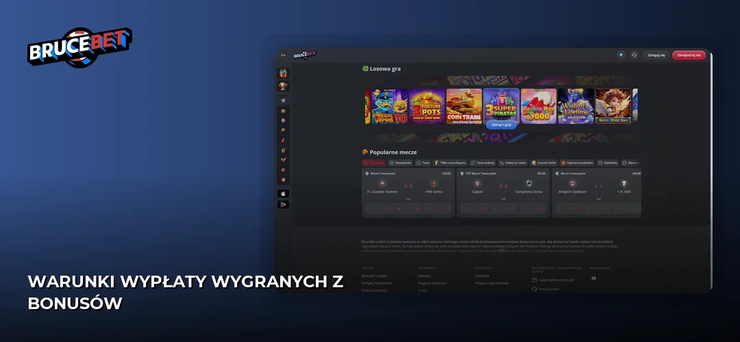 Warunki wypłaty wygranych z bonusów