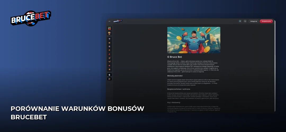 Porównanie warunków bonusów BruceBet