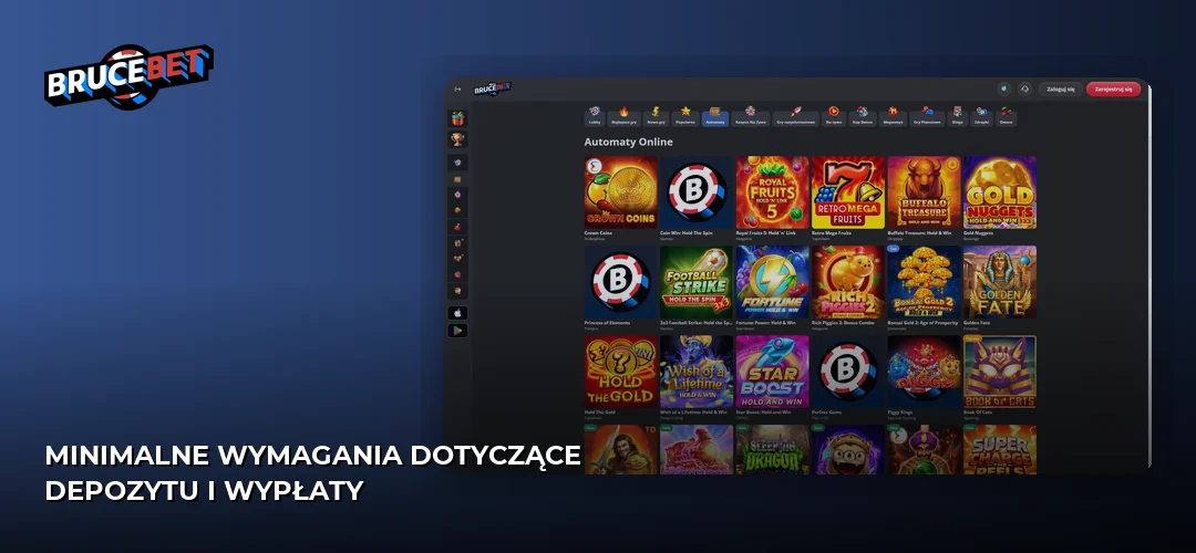 Minimalne wymagania dotyczące depozytu i wypłaty
