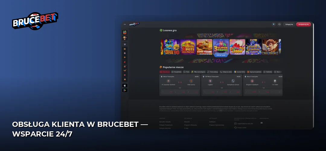 Zrzut ekranu strony BruceBet