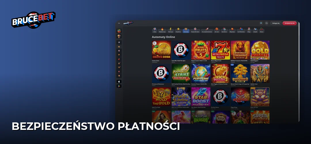 Zrzut ekranu strony BruceBet